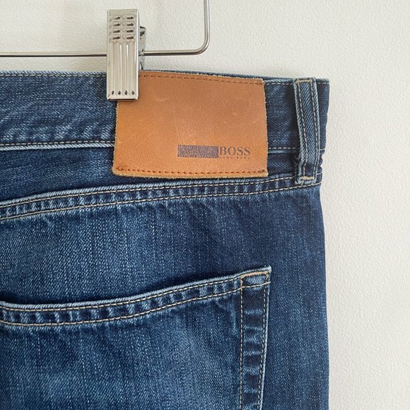 Hugo Boss Dark Blue Texas Regular Fit Straight Leg Mens 5-pocket Jeans W40 L34 - Picture 7 of 8